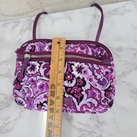 Vera Bradley Lilac Paisley Iconic Little Crossbody with RIFD protection cardslot - Picture 9 of 12